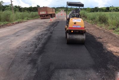 notícia: Reconstrução da PA-150 completa mais de 25 km de asfalto novo