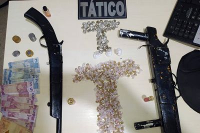 notícia: PM apreende armas e drogas com chefe do tráfico em Bujaru