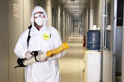 notícia: Sespa desinfecta prédios com produto usado na China contra o Coronavírus