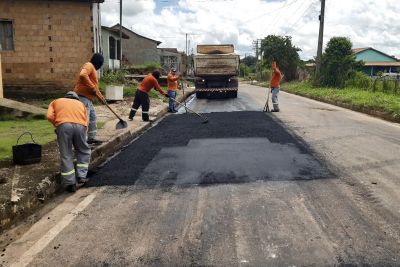notícia: Setran segue com obras na Grande Belém e nordeste paraense