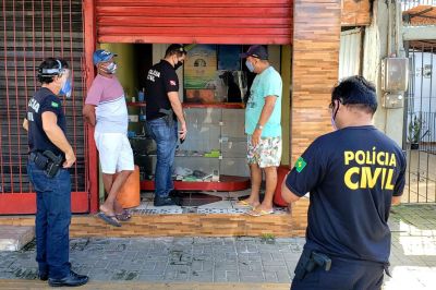 notícia: PC aplica multa comércios durante operação lockdown 