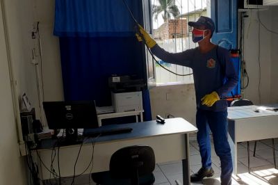 notícia: Unidades da Cosanpa recebem ação de limpeza e desinfecção