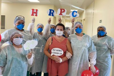 notícia: Pacientes de Covid-19 recebem alta no Hospital Regional de Castanhal