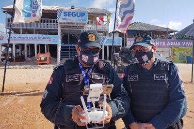 notícia: Governo do Pará usa drone para auxiliar na proteção de veranistas em Salinas