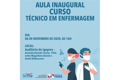 notícia:  Aula inaugural do curso técnico em enfermagem será nesta sexta (6)