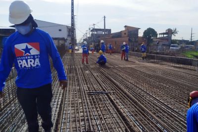 notícia: Sedop realiza concretagem de ponte no canal do Tucunduba em Belém