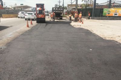 notícia: Setran executa obra em trecho da rodovia BR-316, na Grande Belém