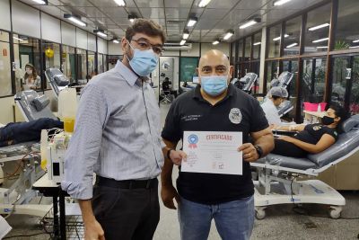 notícia: Seap recebe certificado da Fundação Hemopa por incentivar a doação de sangue
