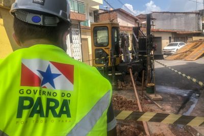 notícia: Em Belém, obra de substituição de redes tem 60% das tubulações implantadas
