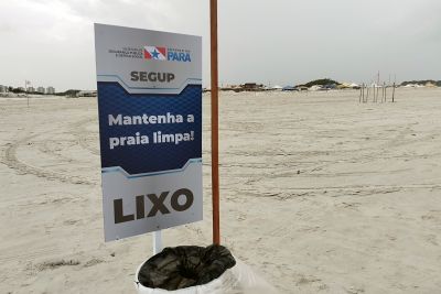 notícia: Segup instala lixeiras ao longo do Atalaia para estimular banhistas a manter a limpeza da praia