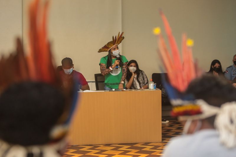 Nesta quarta-feira (23), o Governo do Estado criou um grupo de trabalho que serÃ¡ responsÃ¡vel pela execuÃ§Ã£o das pautas indÃ­genas no ParÃ¡. A decisÃ£o do Governador Helder Barbalho foi depois de um encontro com lideranÃ§as indÃ­genas de diversas etnias, que trouxeram Ã  gestÃ£o estadual 11 reivindicaÃ§Ãµes, que foram apresentadas durante a 2Âª ReuniÃ£o OrdinÃ¡ria do Conselho de PolÃ­tica Indigenista do Estado do ParÃ¡ (Consepi), realizada na semana passada em SantarÃ©m, oeste paraense. <div class='credito_fotos'>Foto: Bruno Cecim / Ag.Pará   |   <a href='/midias/2021/originais/8747_42317631-a0d5-85fd-25e9-17bd1db469e0.jpg' download><i class='fa-solid fa-download'></i> Download</a></div>