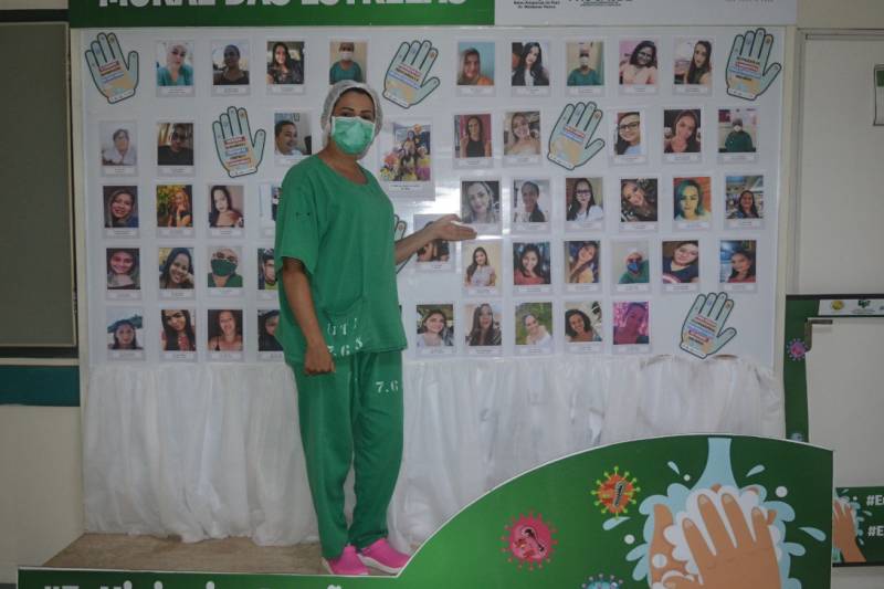 Técnica em enfermagem da UTI Adutlo contribuiu com a adesão à prática de Higienização das Mãos - Foto Comunicação Pró-Saúde