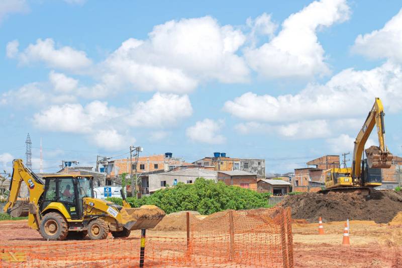 Obra da Usina da Paz no bairro da Terra Firme