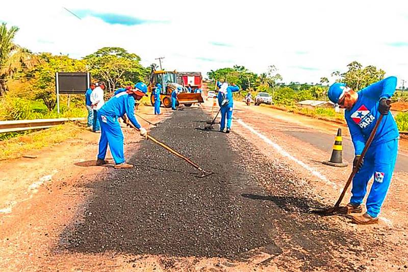 As equipes da Setran tem intensificado o trabalho de manutenção e restauração da PA-150, no sudeste do Pará 