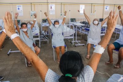 galeria: Em Santarém, Fisioterapia recreativa auxilia na recuperação de pacientes com Covid no Hospital de Campanha