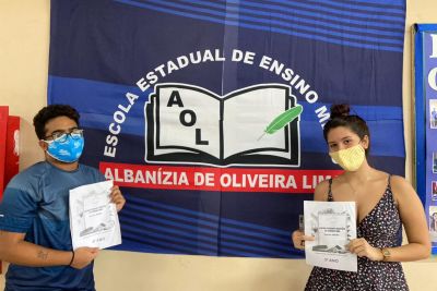 notícia: Escola Estadual Albanízia de Oliveira incentiva alunos na continuidade ao movimento 'Todos em Casa Pela Educação'