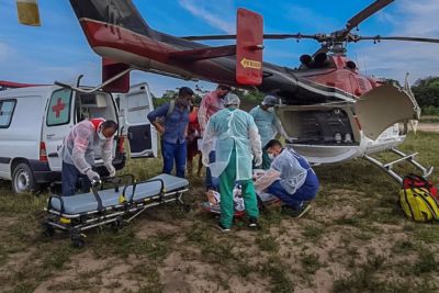 notícia: Serviço aéreo médico do Estado já transferiu mais de 450 pacientes com Covid-19 da região oeste
