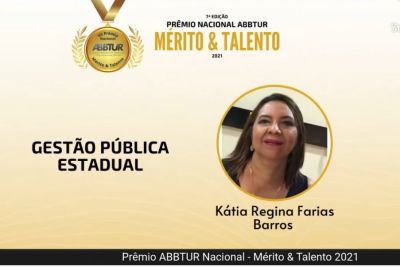 notícia: Servidora da Setur vence o Prêmio Nacional ABBTUR Mérito & Talento 2021