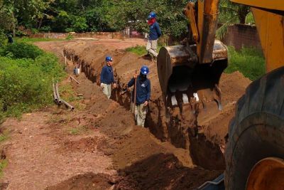 notícia: Obra de Sistema de Abastecimento de Água de Alter do Chão implanta 14 km de novas redes