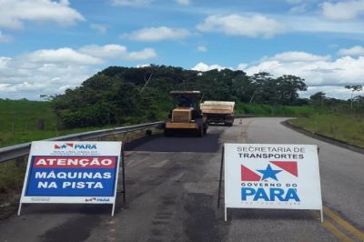 notícia: Setran faz manutenção em três estradas que dão acesso à Salinópolis. 