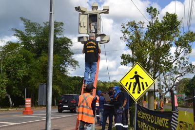 notícia: Detran e Imetro realizam aferição de radares na estrada de Mosqueiro