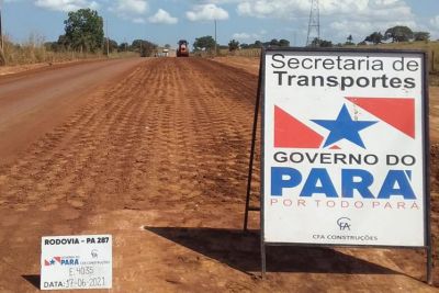 notícia: Setran prossegue com obras de conservação e manutenção nas rodovias PA 279 e PA 287