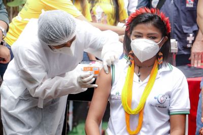 notícia: Pará aplica primeira dose de vacina contra Covid-19 em mais de 61% da população indígena