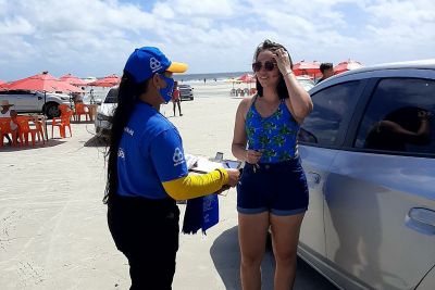 notícia: Ações de educação para o trânsito envolvem crianças e adultos nas praias de Salinópolis
