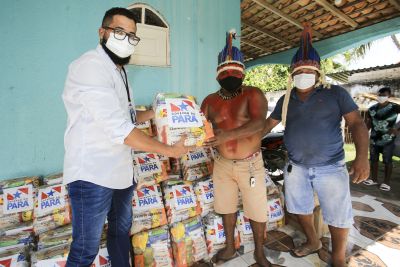 notícia: Estado entrega cestas de alimentos a famílias indígenas da etnia Tembé