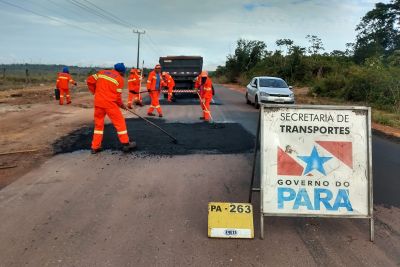 notícia: Setran prossegue com obras de conservação em quatro rodovias no sudeste paraense