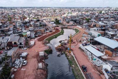 notícia: Ponte é removida para avanço das obras da macrodrenagem do Tucunduba