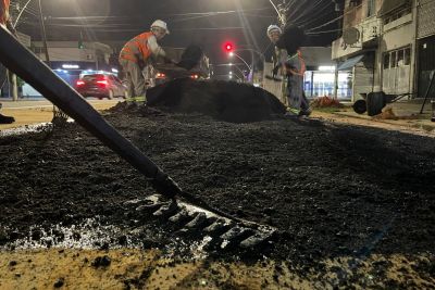 notícia: Cosanpa intensifica a recomposição asfáltica nos trechos que passaram por obras 