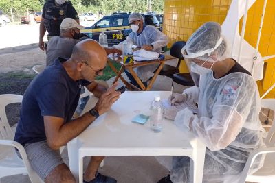 notícia: Sespa e outras instituições realizam testagem para Covid-19 em vários pontos de Santarém