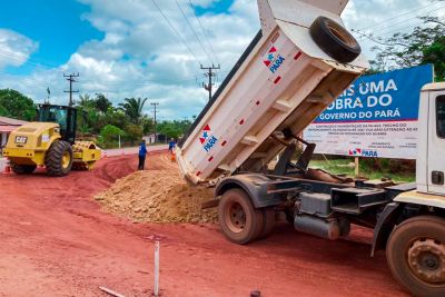 notícia: Obras de asfaltamento prosseguem na rodovia PA-462, na região do Caeté