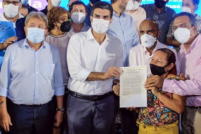 notícia: Estado e Prefeitura de Belém contemplam 100 famílias com título de regularização fundiária 