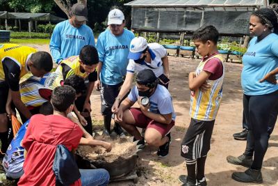 notícia: Moradores de cinco municípios participam de ações socioeducativas promovidas pela Cosanpa