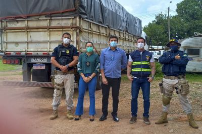 notícia: Ação da PRF, Sefa e Receita Federal apreende calçados, camisetas e bolsas falsificados