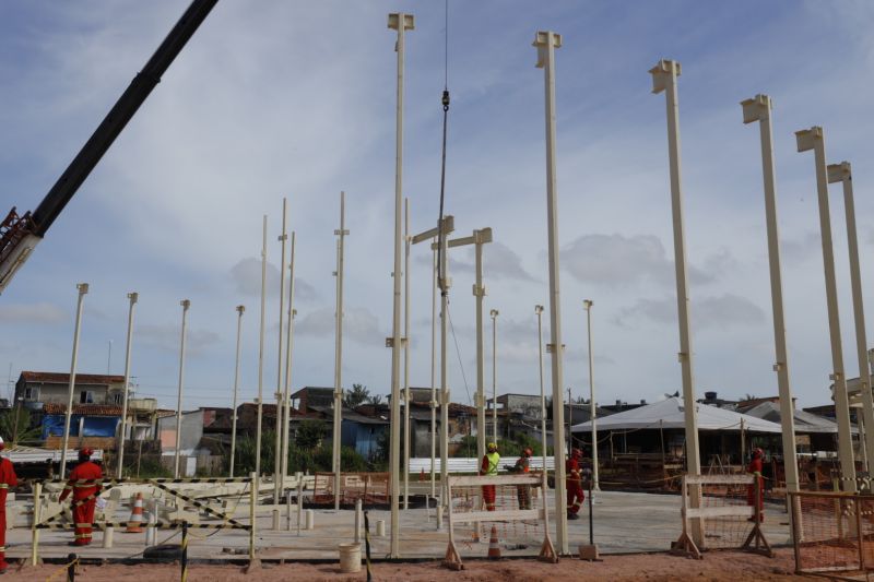 Obra da Usina da Paz - UsiPaz Guamá
As Usinas da Paz são complexos físicos destinados a congregar serviços do Estado oferecidos à comunidade, seja na área da saúde, da educação, dos direitos do consumidor, da cultura, da comunicação, da profissionalização, do empreendedorismo e outros. <div class='credito_fotos'>Foto: Alex Ribeiro / Ag. Pará | <a href='/midias/2022/originais/14932_590b5610-093a-5c2b-f01b-d2f7abb4457a.jpg' download><i class='fa-solid fa-download'></i> Download</a></div>