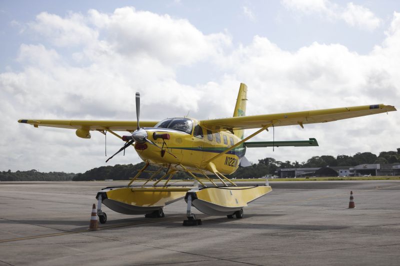 Aeronave SESPA para resgate aéreo de pacientes na região Oeste do Pará <div class='credito_fotos'>Foto: Pedro Guerreiro / Ag. Pará | <a href='/midias/2022/originais/14969_23b78afb-7fb4-daa1-ec06-6849e2473a9b.jpg' download><i class='fa-solid fa-download'></i> Download</a></div>