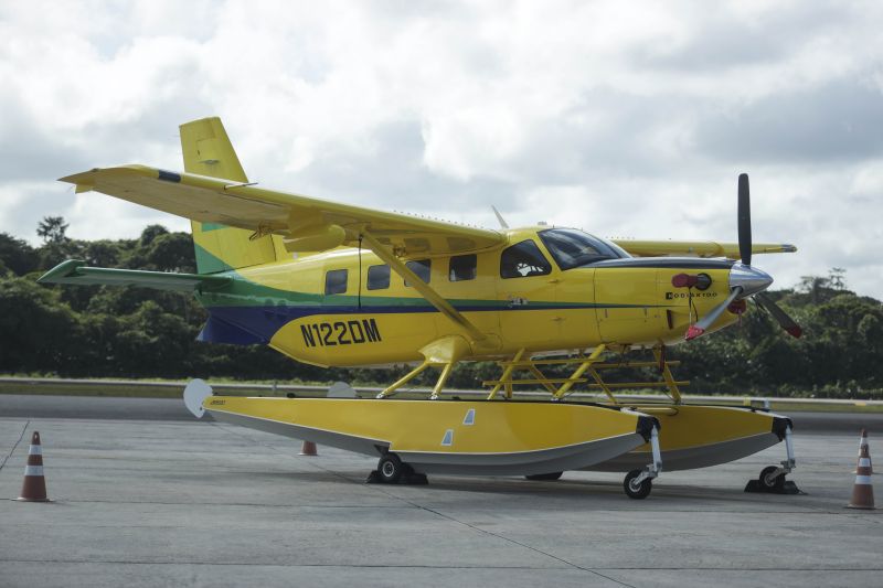 Aeronave SESPA para resgate aéreo de pacientes na região Oeste do Pará <div class='credito_fotos'>Foto: Pedro Guerreiro / Ag. Pará | <a href='/midias/2022/originais/14969_261326e2-a47b-a488-f91c-f31cd042e65c.jpg' download><i class='fa-solid fa-download'></i> Download</a></div>