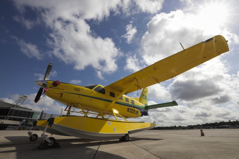 Aeronave SESPA para resgate aéreo de pacientes na região Oeste do Pará <div class='credito_fotos'>Foto: Pedro Guerreiro / Ag. Pará | <a href='/midias/2022/originais/14969_27d3b5e0-b19d-c59a-eba0-e64d6f75b3fe.jpg' download><i class='fa-solid fa-download'></i> Download</a></div>