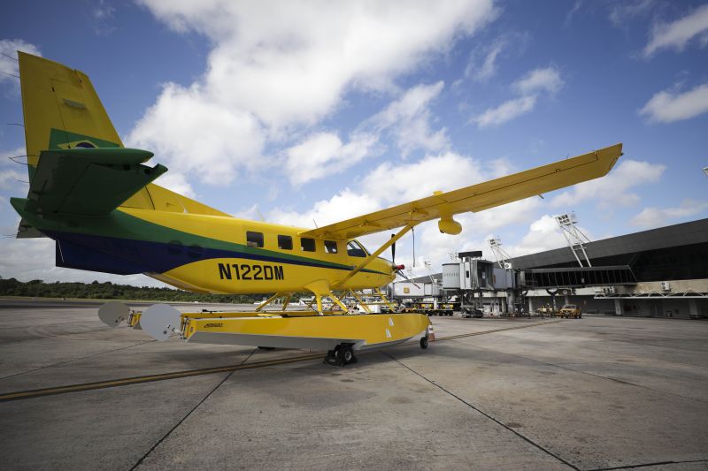Aeronave SESPA para resgate aéreo de pacientes na região Oeste do Pará <div class='credito_fotos'>Foto: Pedro Guerreiro / Ag. Pará | <a href='/midias/2022/originais/14969_4239b8b8-2292-eb61-8614-b2694fe4e148.jpg' download><i class='fa-solid fa-download'></i> Download</a></div>