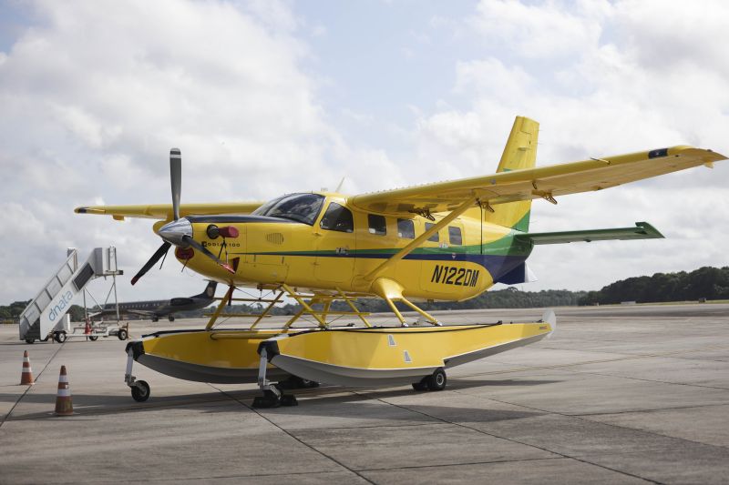 Aeronave SESPA para resgate aéreo de pacientes na região Oeste do Pará <div class='credito_fotos'>Foto: Pedro Guerreiro / Ag. Pará | <a href='/midias/2022/originais/14969_42424d36-4855-7b34-faa9-084d3c2770b5.jpg' download><i class='fa-solid fa-download'></i> Download</a></div>