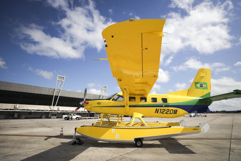 Aeronave SESPA para resgate aéreo de pacientes na região Oeste do Pará <div class='credito_fotos'>Foto: Pedro Guerreiro / Ag. Pará | <a href='/midias/2022/originais/14969_46bda701-fe9b-eff8-57d3-3ba3ccb2a05a.jpg' download><i class='fa-solid fa-download'></i> Download</a></div>