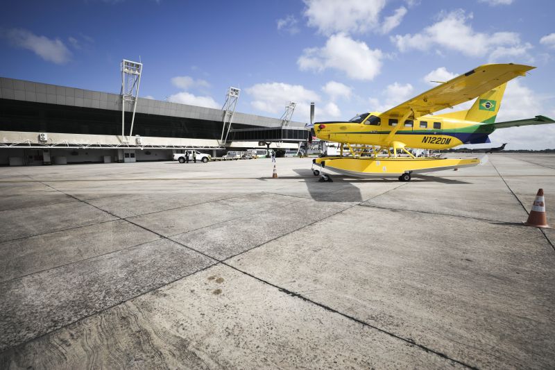Aeronave SESPA para resgate aéreo de pacientes na região Oeste do Pará <div class='credito_fotos'>Foto: Pedro Guerreiro / Ag. Pará | <a href='/midias/2022/originais/14969_6af02bfd-d42e-62bb-e18c-90f77e84ee52.jpg' download><i class='fa-solid fa-download'></i> Download</a></div>