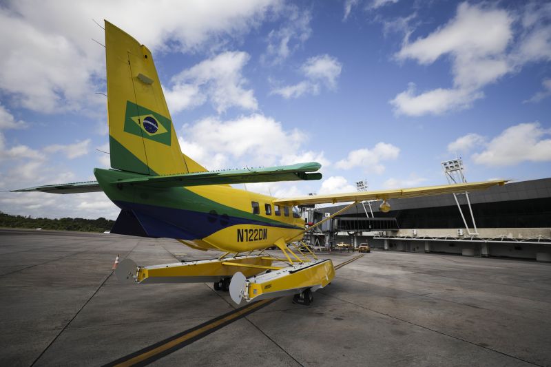 Aeronave SESPA para resgate aéreo de pacientes na região Oeste do Pará <div class='credito_fotos'>Foto: Pedro Guerreiro / Ag. Pará | <a href='/midias/2022/originais/14969_716eb5e2-6269-cd84-7cdd-e126d72f00ba.jpg' download><i class='fa-solid fa-download'></i> Download</a></div>