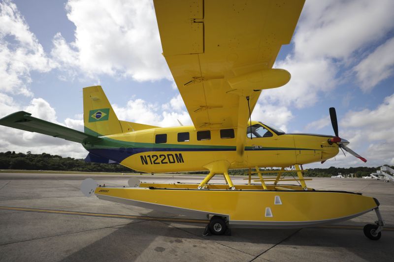 Aeronave SESPA para resgate aéreo de pacientes na região Oeste do Pará <div class='credito_fotos'>Foto: Pedro Guerreiro / Ag. Pará | <a href='/midias/2022/originais/14969_77e02b80-5748-488f-41d6-f14d0c0cd2bb.jpg' download><i class='fa-solid fa-download'></i> Download</a></div>