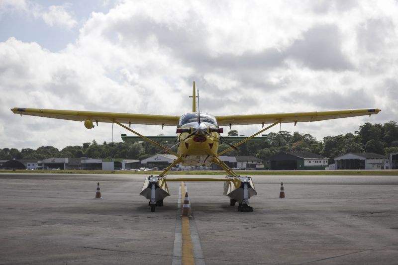 Aeronave SESPA para resgate aéreo de pacientes na região Oeste do Pará <div class='credito_fotos'>Foto: Pedro Guerreiro / Ag. Pará | <a href='/midias/2022/originais/14969_a046dafe-814f-015f-da2d-d8fa02ce259a.jpg' download><i class='fa-solid fa-download'></i> Download</a></div>