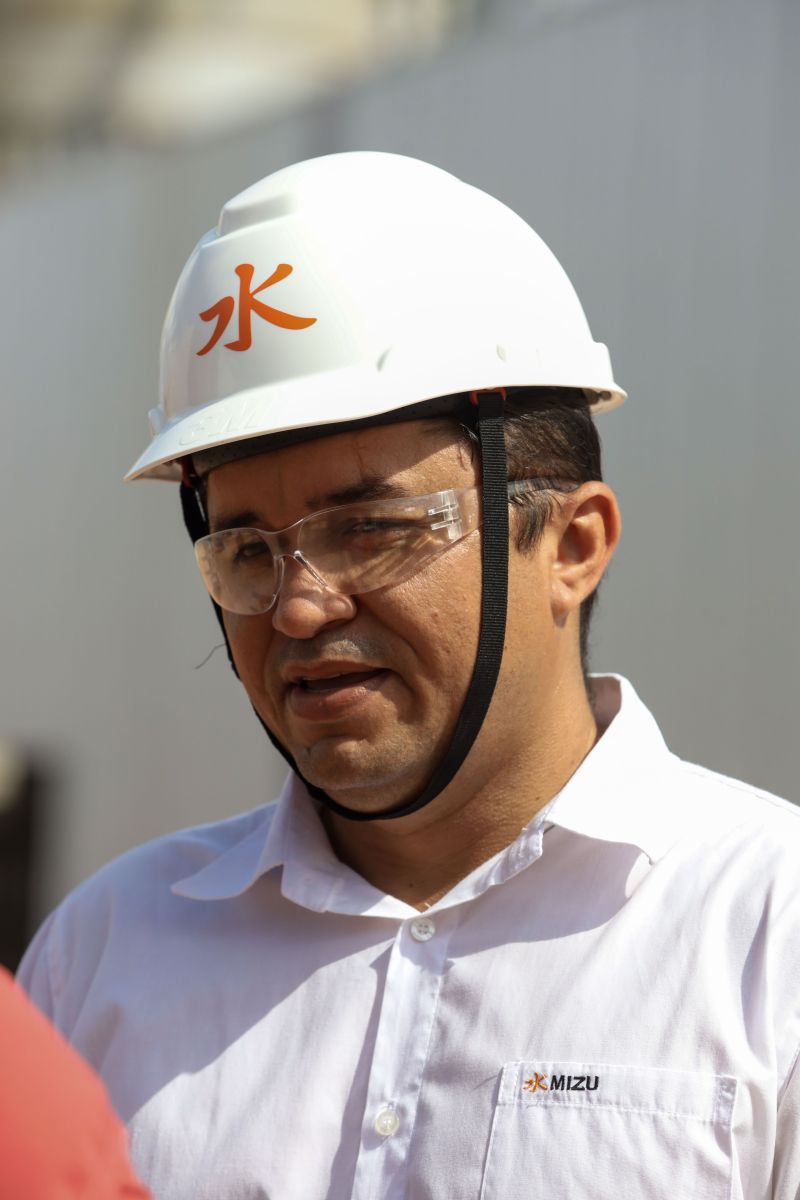 Glenderson Silva, líder do projeto de implantação da fábrica Mizu Cimentos <div class='credito_fotos'>Foto: David Alves / Ag Pará | <a href='/midias/2022/originais/15510_174fd23d-da48-7bab-b016-8e684fa49dcc.jpg' download><i class='fa-solid fa-download'></i> Download</a></div>