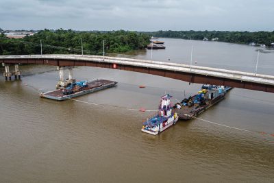 notícia: Setran trabalha com duas frentes para agilizar obras da ponte do Outeiro